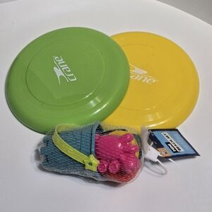 Crane Green and Yellow Kids Frisbee Set